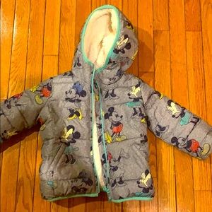 Girls Fleece Lined Mickey and Minnie winter coat